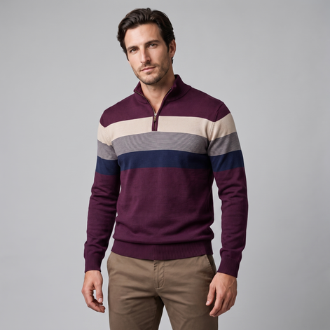 Herren Pullover mit Quarter-Zip