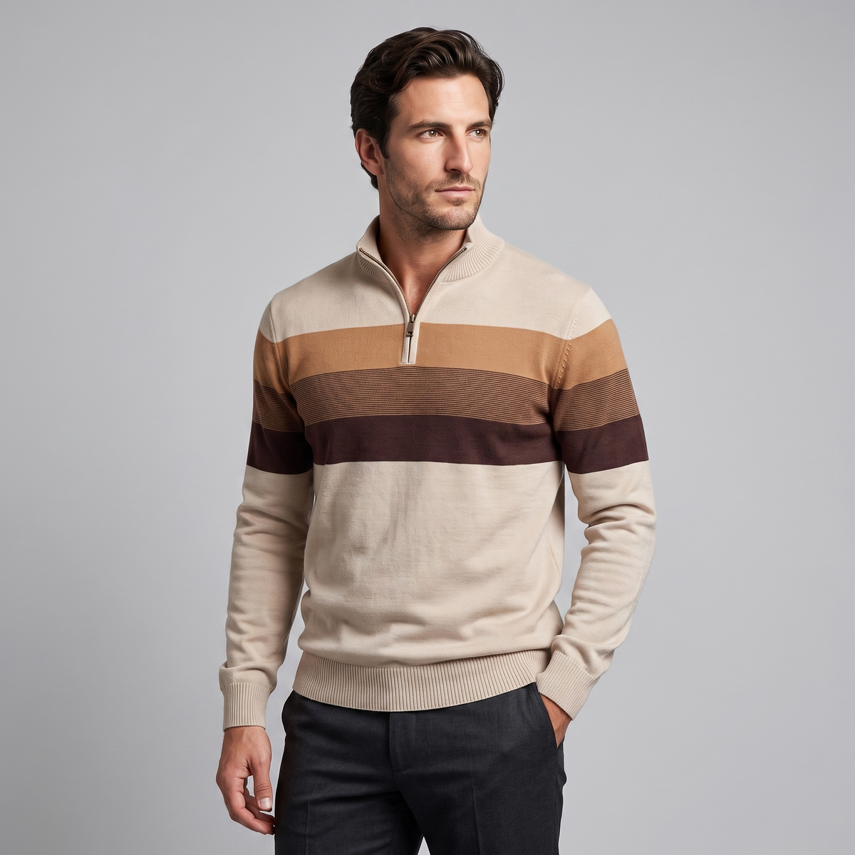 Herren Pullover mit Quarter-Zip