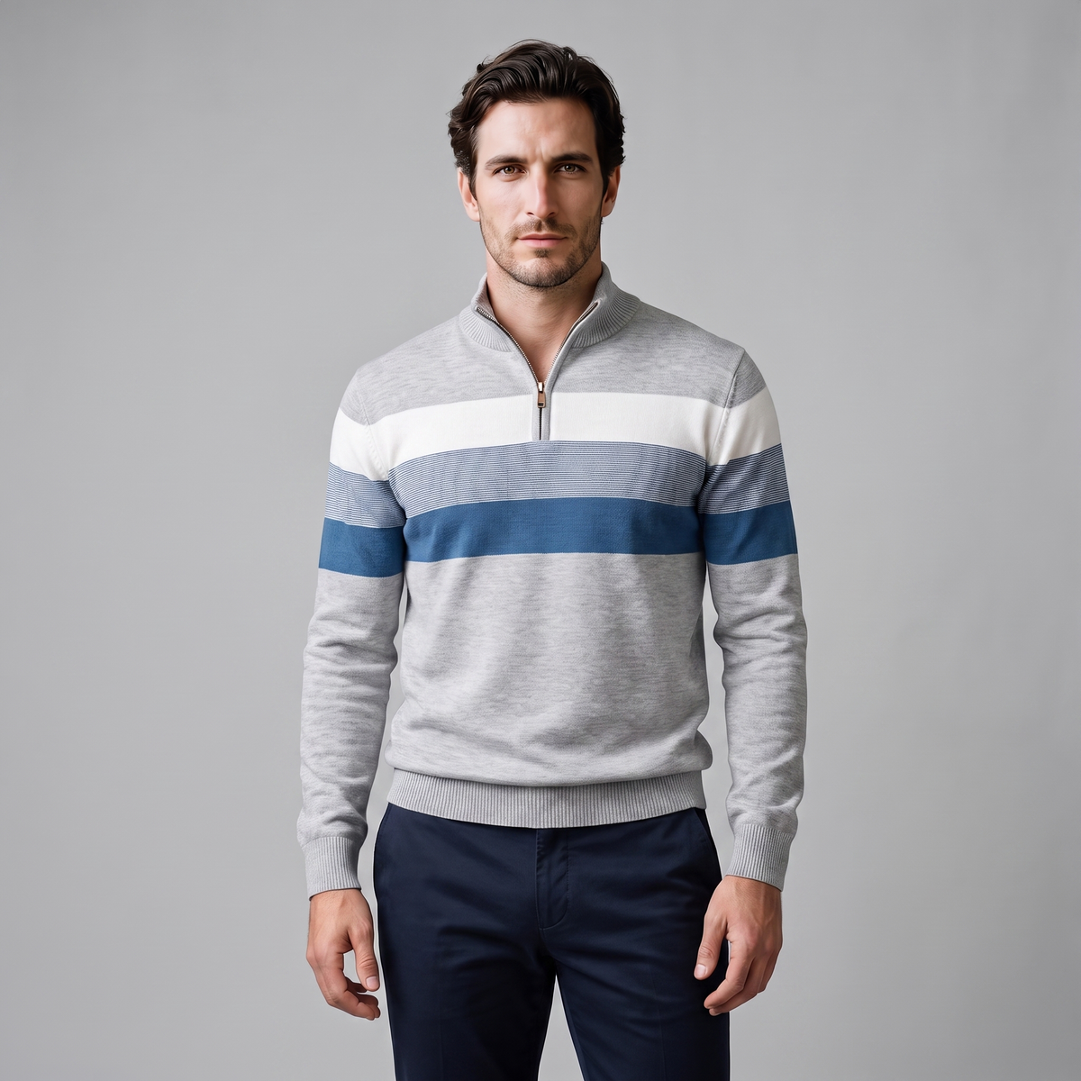 Herren Pullover mit Quarter-Zip