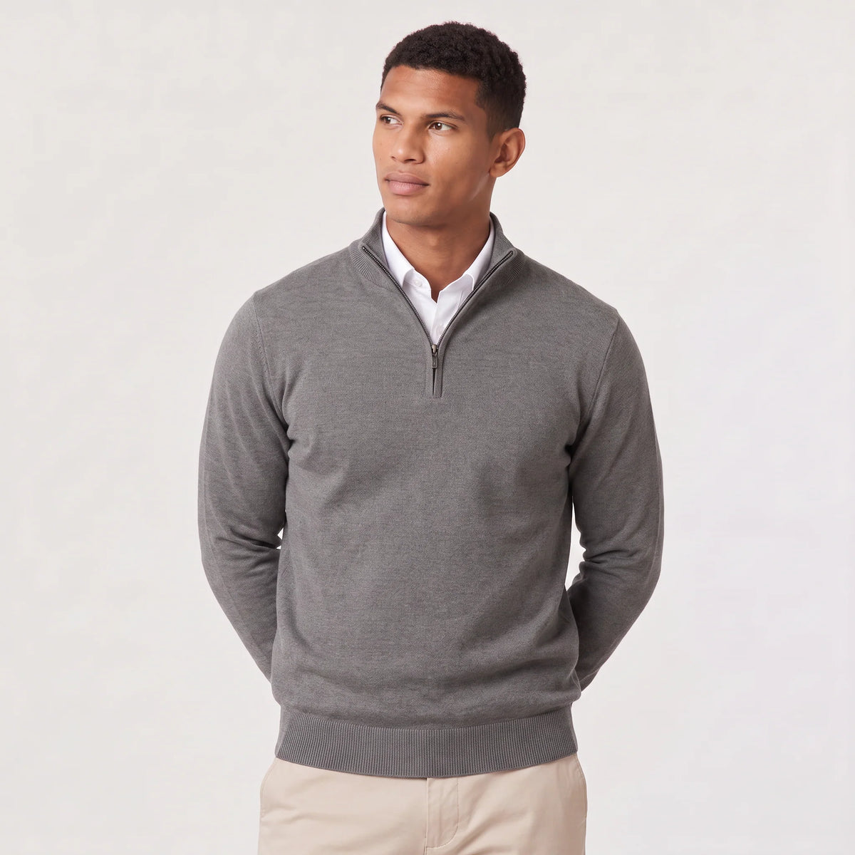 Herren Pullover mit Stehkragen und Reißverschluss