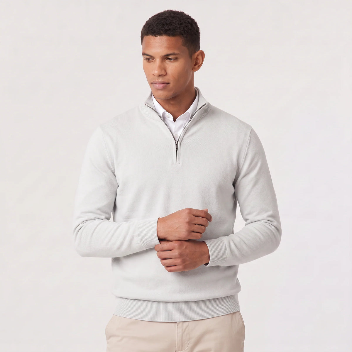 Herren Pullover mit Stehkragen und Reißverschluss