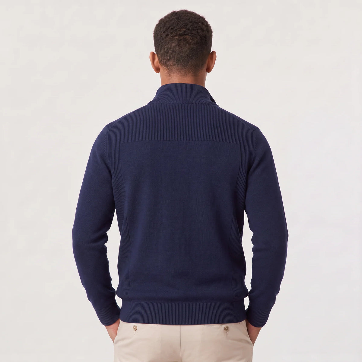 Herren Pullover mit Stehkragen und Reißverschluss
