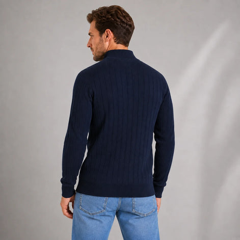 Herren Pullover mit Stehkragen und Reißverschluss