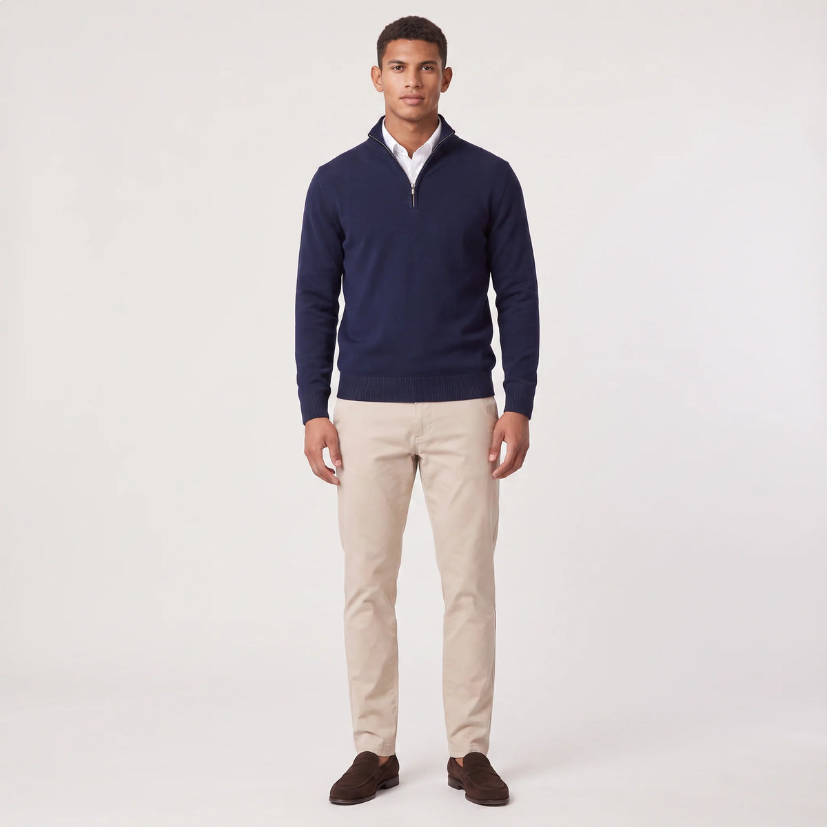 Herren Pullover mit Stehkragen und Reißverschluss
