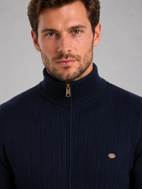 Herren Pullover mit Stehkragen und Reißverschluss