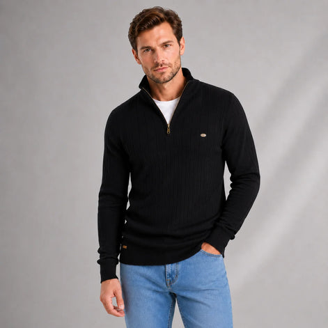 Herren Pullover mit Stehkragen und Reißverschluss