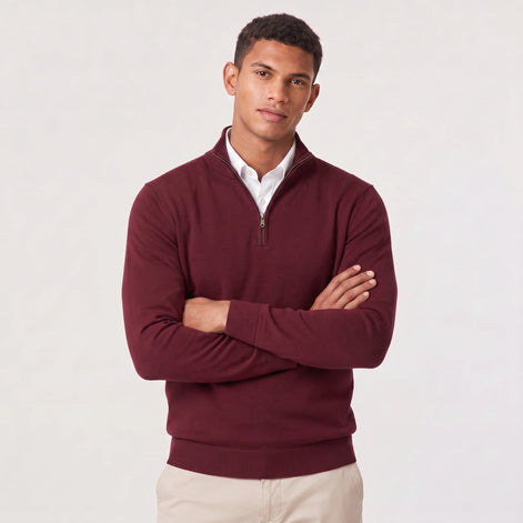 Herren Pullover mit Stehkragen und Reißverschluss