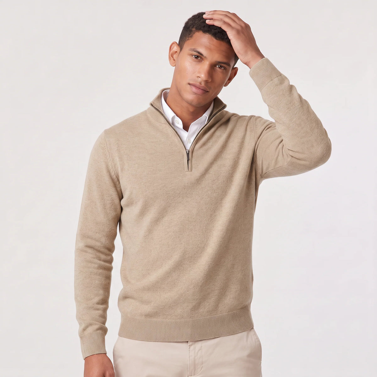 Herren Pullover mit Stehkragen und Reißverschluss
