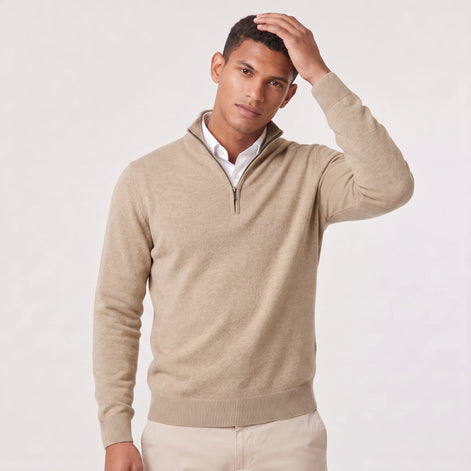 Herren Pullover mit Stehkragen und Reißverschluss