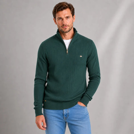 Herren Pullover mit Stehkragen und Reißverschluss