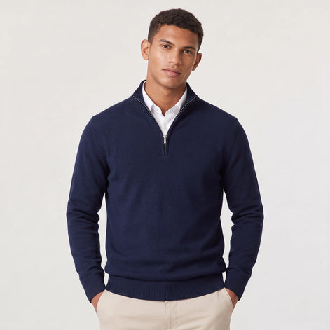 Herren Pullover mit Stehkragen und Reißverschluss
