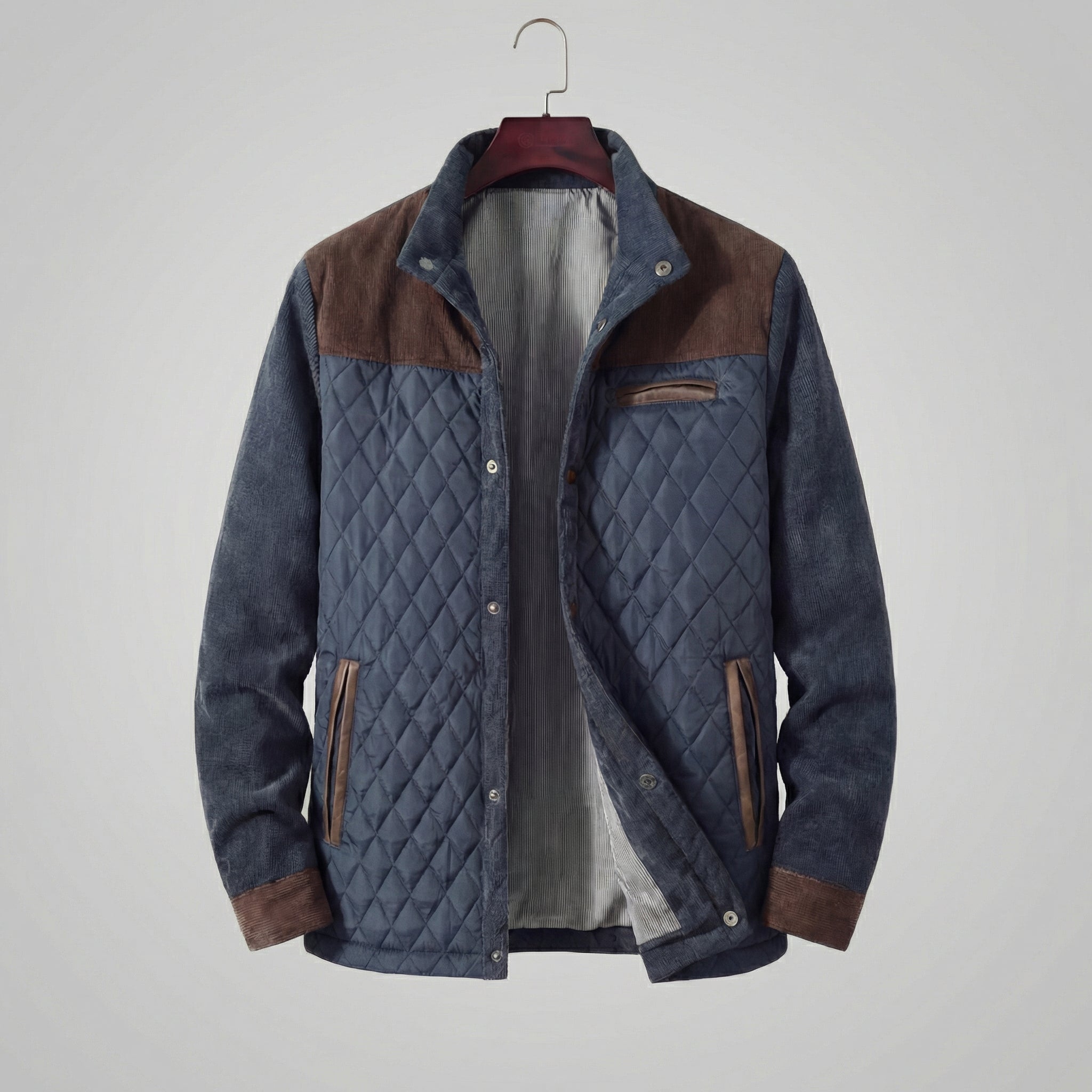 Herren Quiltierte Frühlingsjacke mit Stehkragen