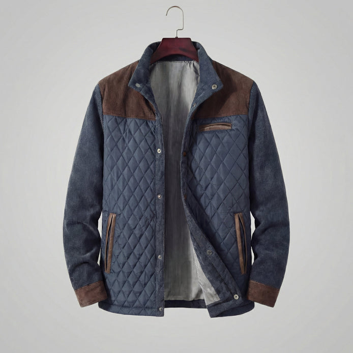 Herren Quiltierte Frühlingsjacke mit Stehkragen