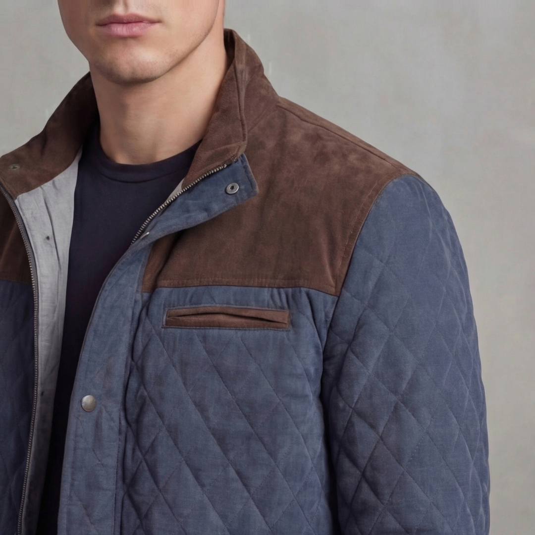 Herren Quiltierte Frühlingsjacke mit Stehkragen