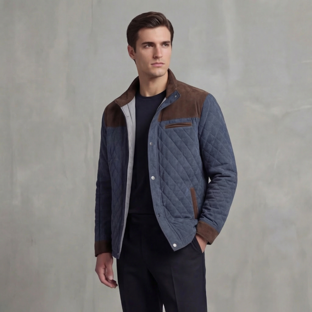Herren Quiltierte Frühlingsjacke mit Stehkragen
