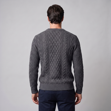 Herren Rautenmuster-Pullover mit Rundhals