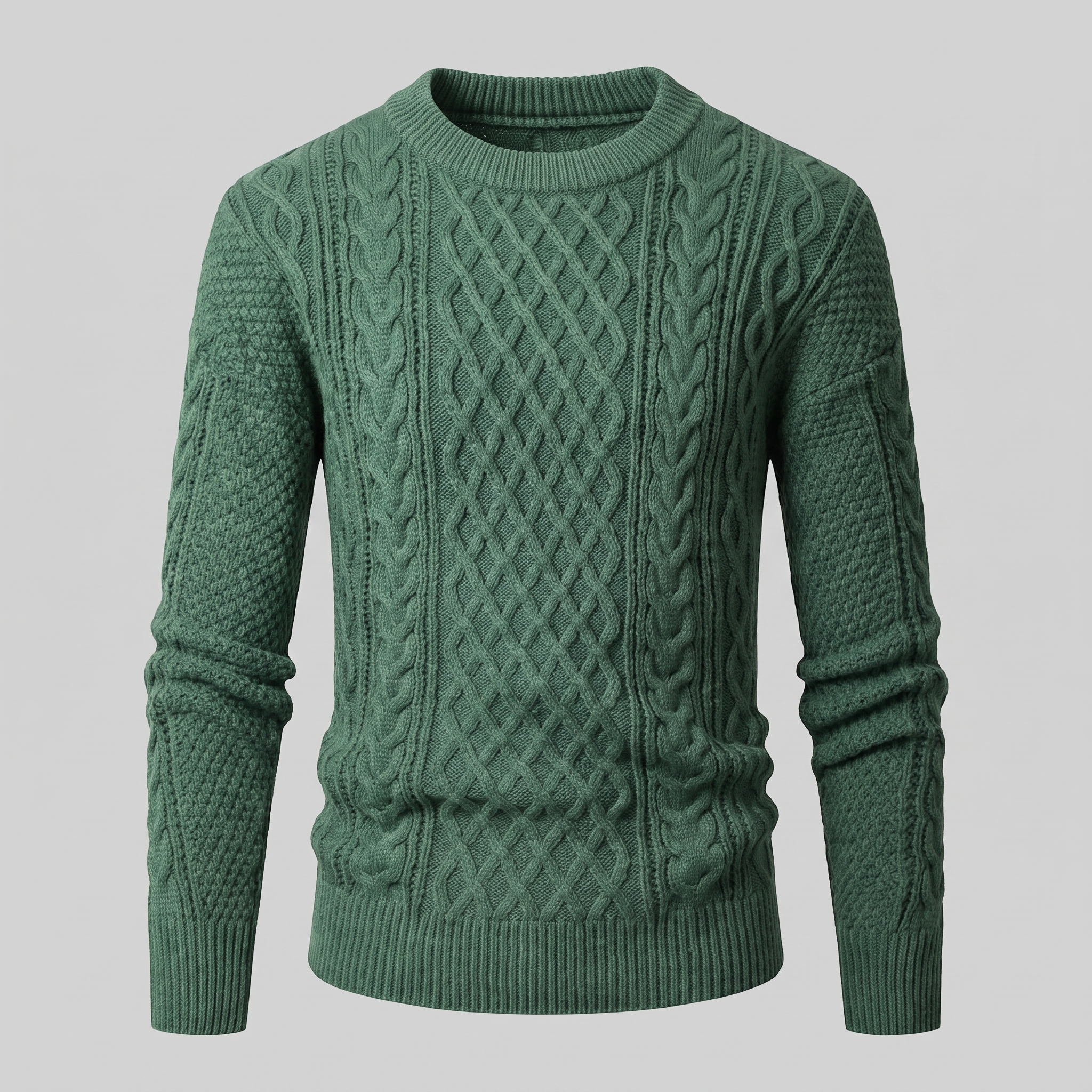 Herren Rautenmuster-Pullover mit Rundhals