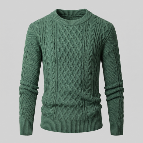 Herren Rautenmuster-Pullover mit Rundhals