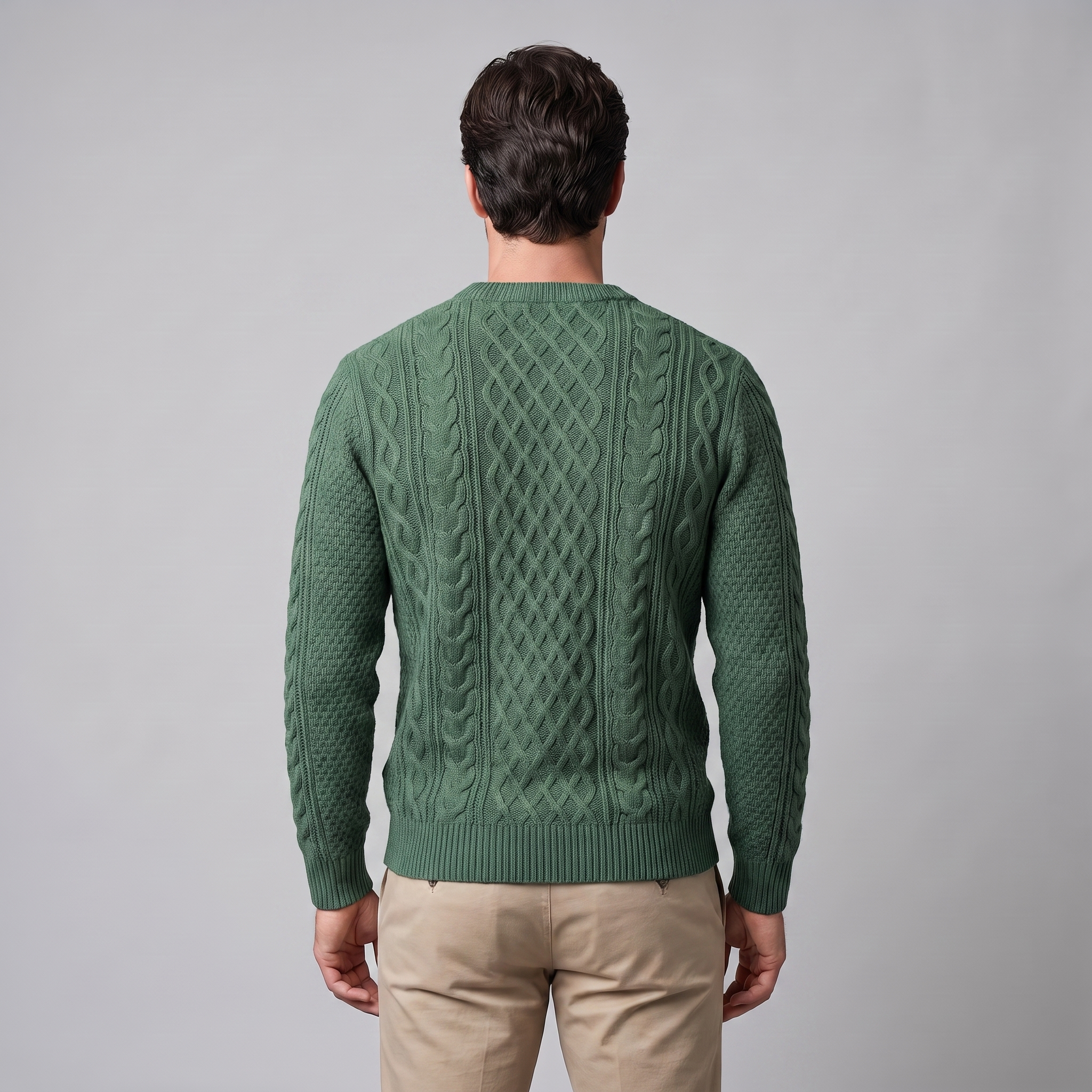 Herren Rautenmuster-Pullover mit Rundhals