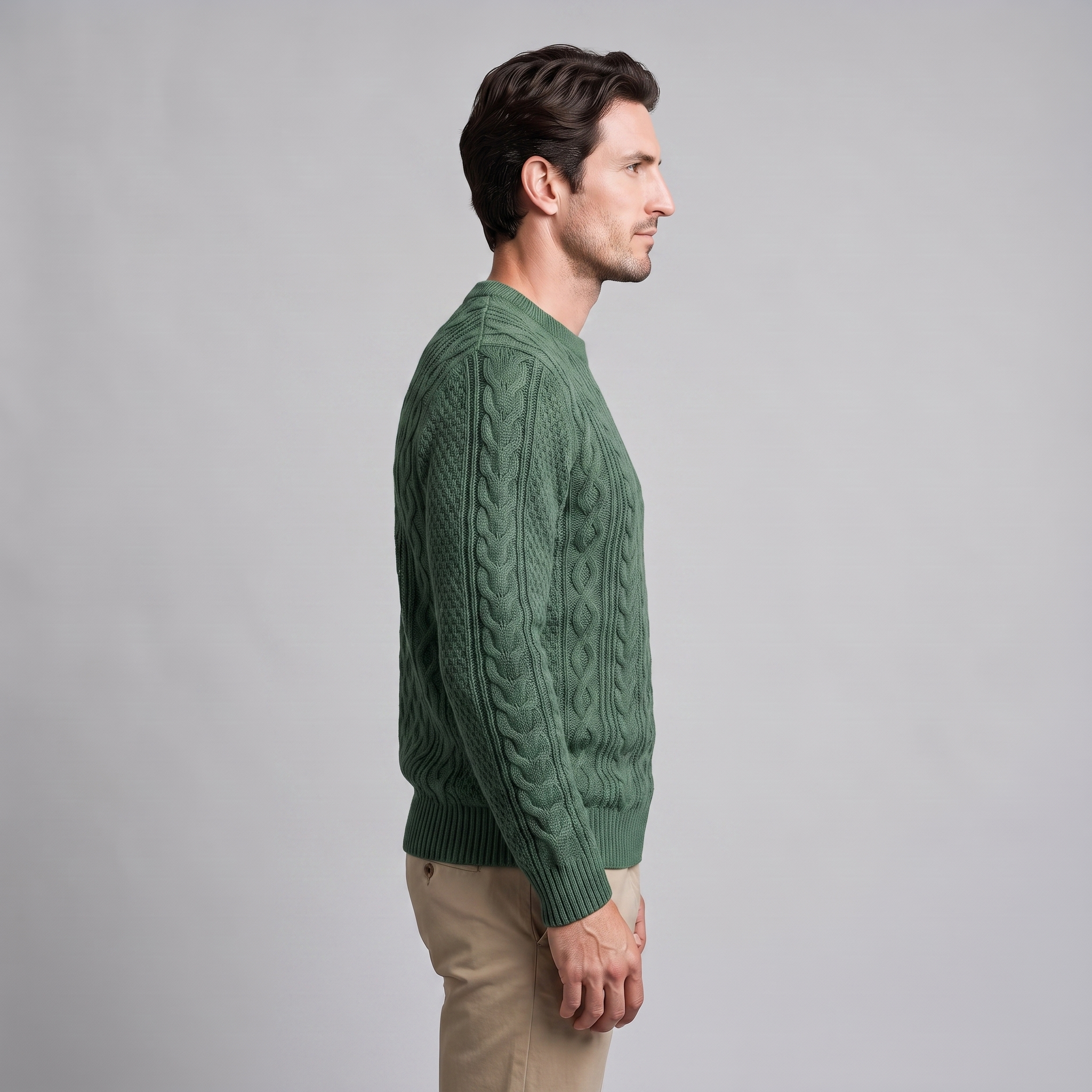 Herren Rautenmuster-Pullover mit Rundhals