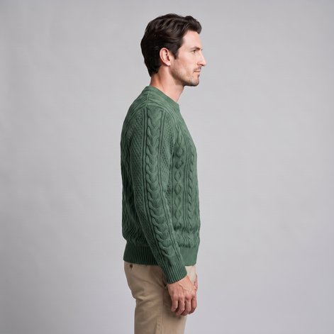 Herren Rautenmuster-Pullover mit Rundhals