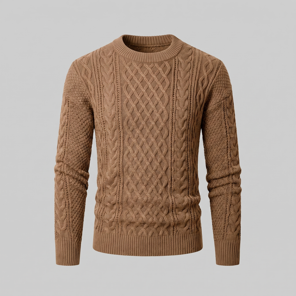 Herren Rautenmuster-Pullover mit Rundhals