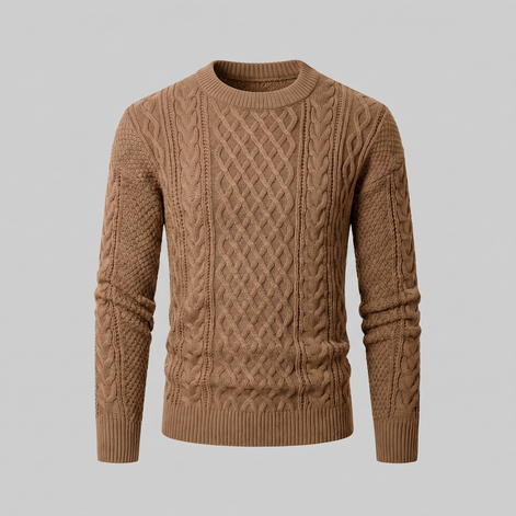 Herren Rautenmuster-Pullover mit Rundhals