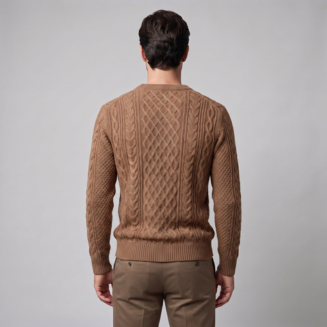 Herren Rautenmuster-Pullover mit Rundhals
