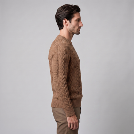 Herren Rautenmuster-Pullover mit Rundhals