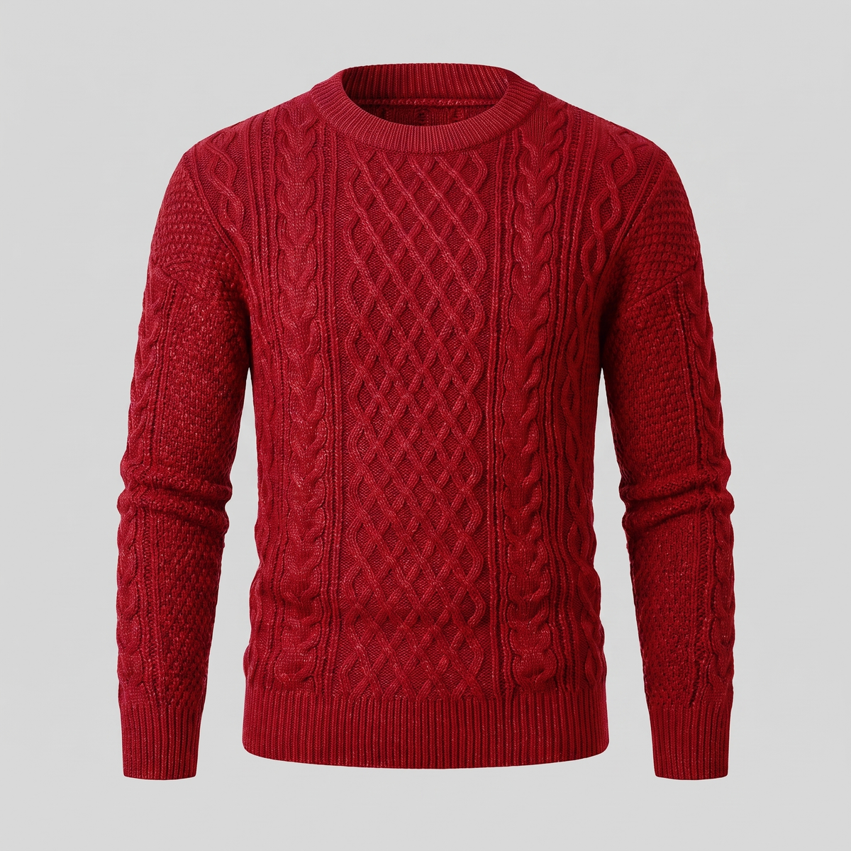 Herren Rautenmuster-Pullover mit Rundhals