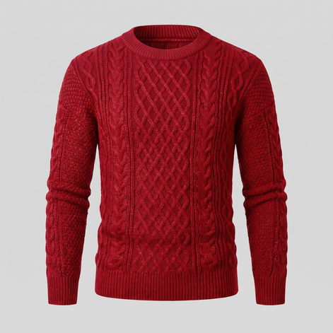 Herren Rautenmuster-Pullover mit Rundhals
