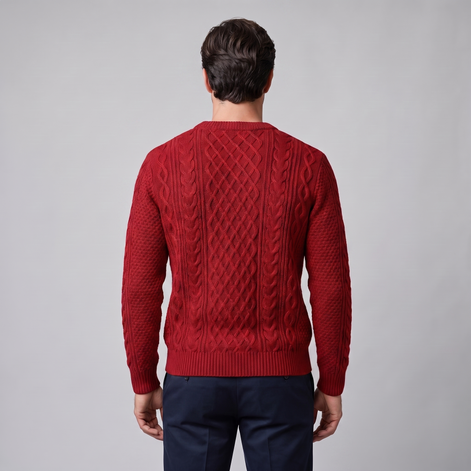 Herren Rautenmuster-Pullover mit Rundhals
