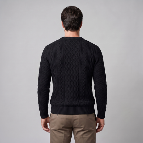 Herren Rautenmuster-Pullover mit Rundhals