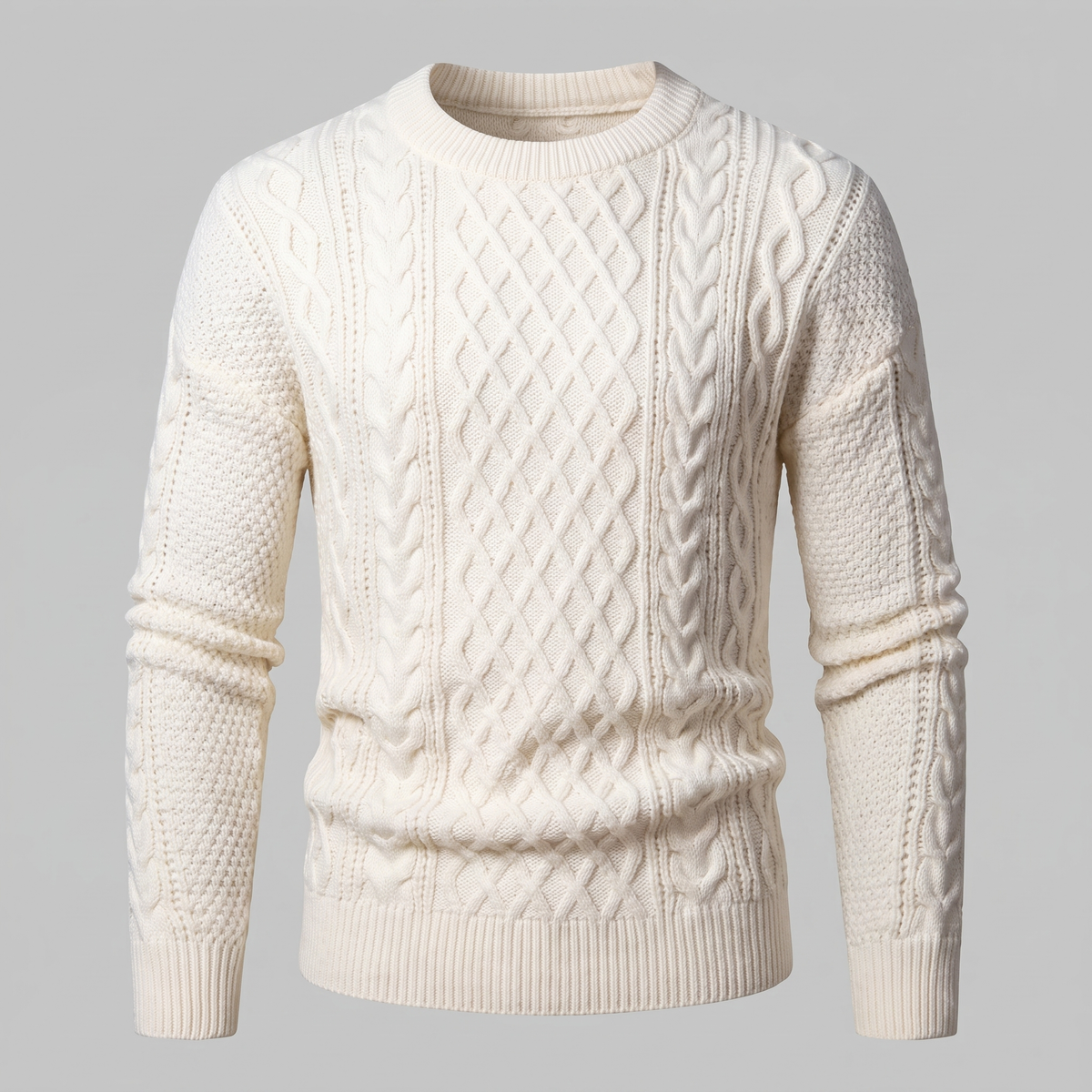 Herren Rautenmuster-Pullover mit Rundhals