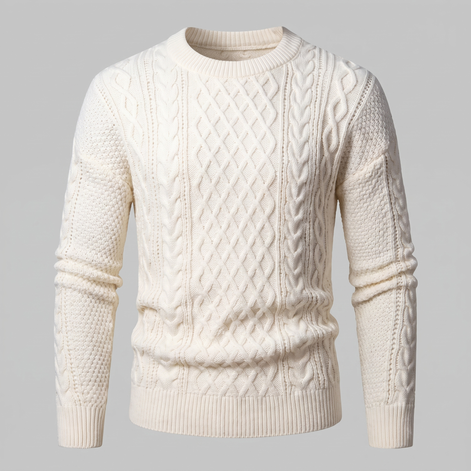 Herren Rautenmuster-Pullover mit Rundhals