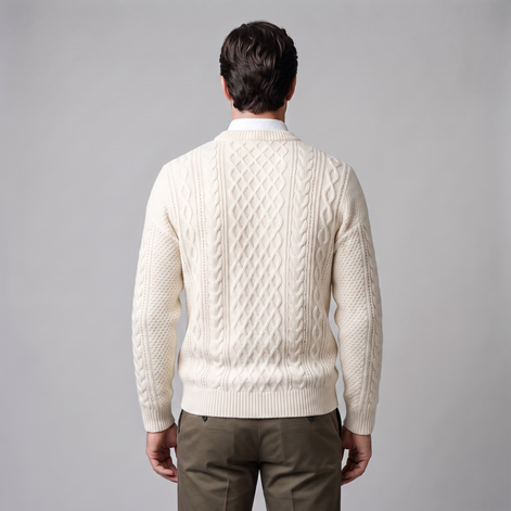 Herren Rautenmuster-Pullover mit Rundhals