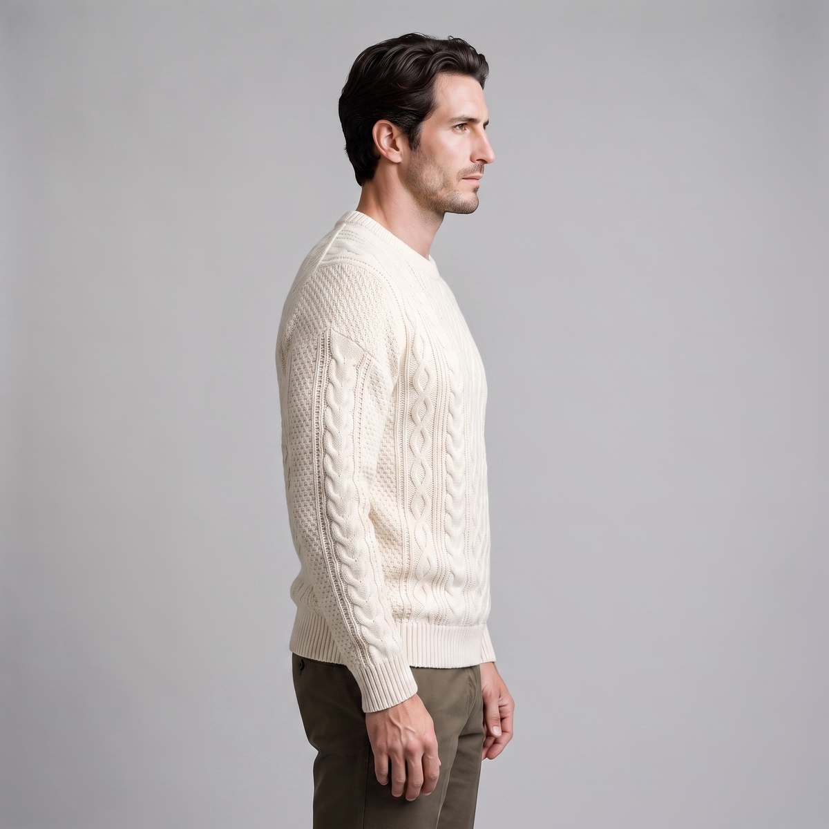 Herren Rautenmuster-Pullover mit Rundhals