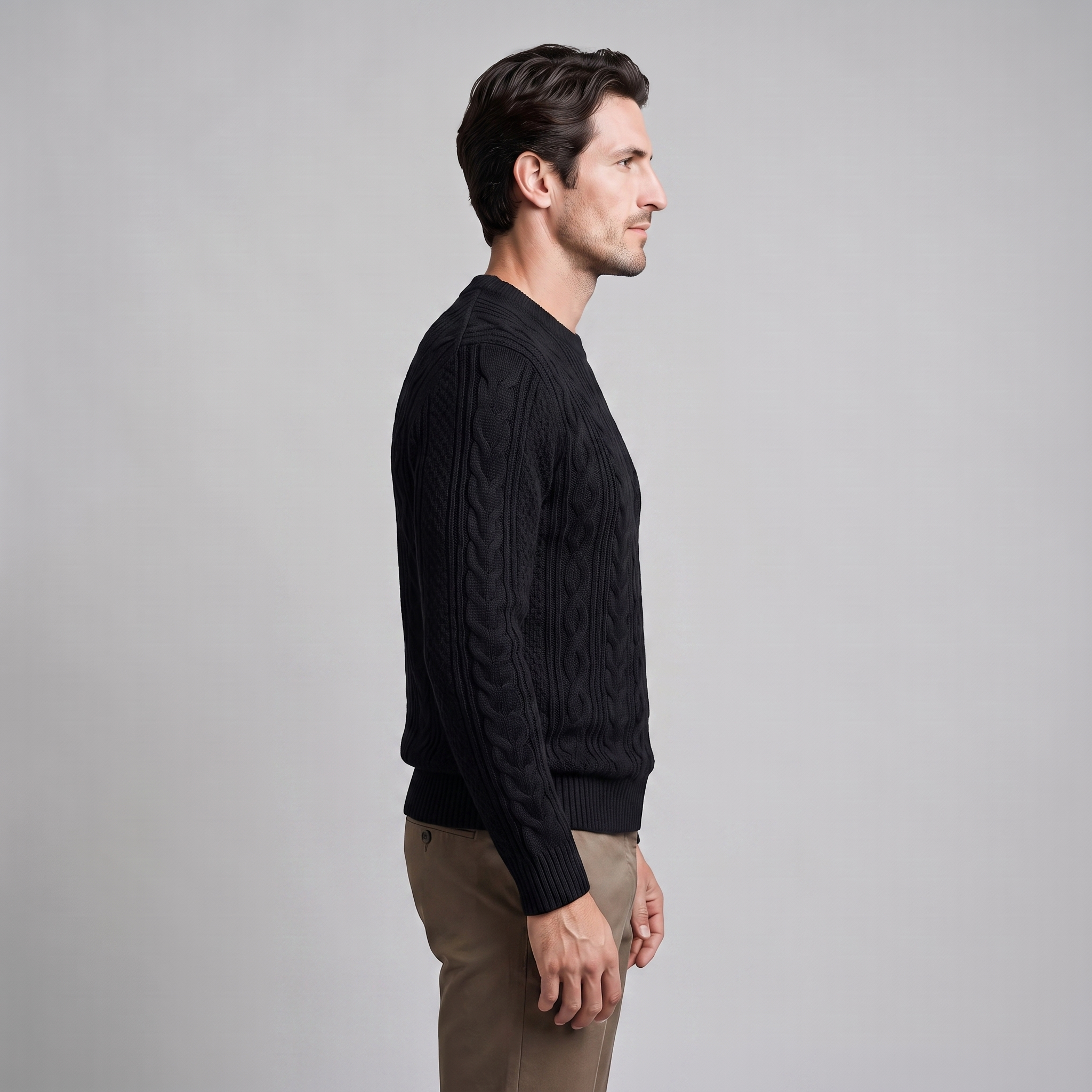 Herren Rautenmuster-Pullover mit Rundhals