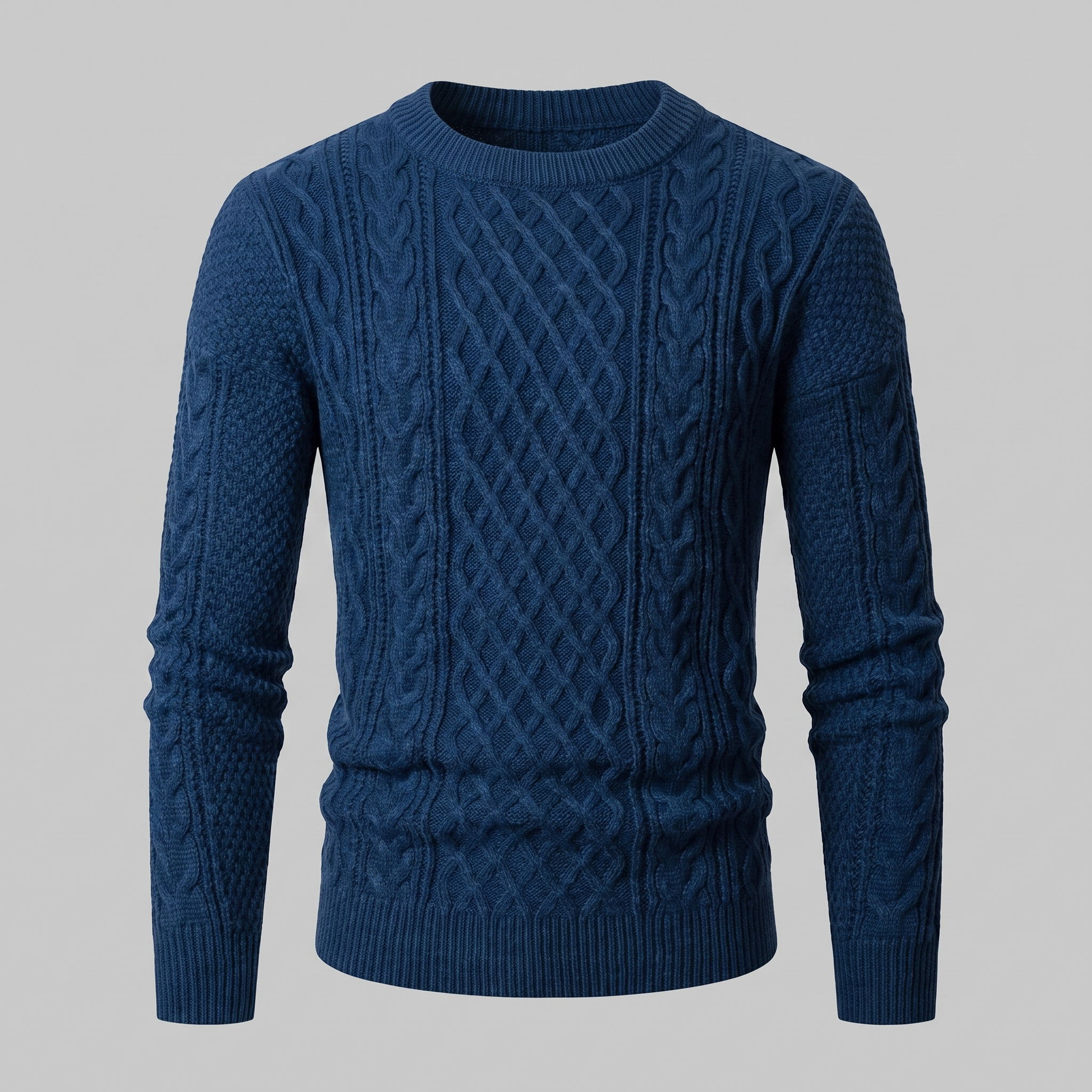 Herren Rautenmuster-Pullover mit Rundhals