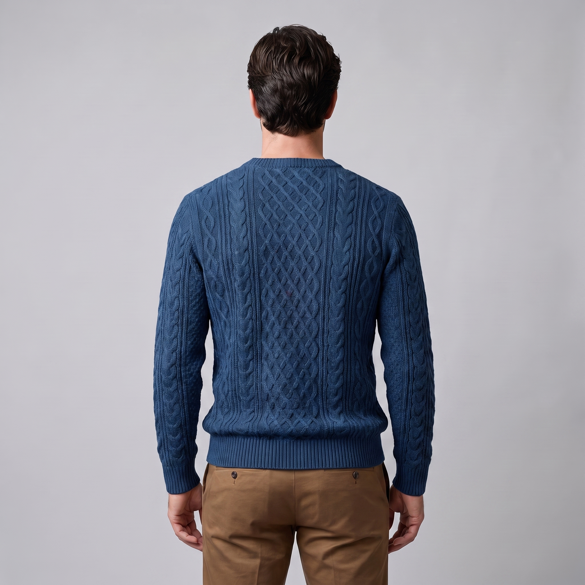 Herren Rautenmuster-Pullover mit Rundhals