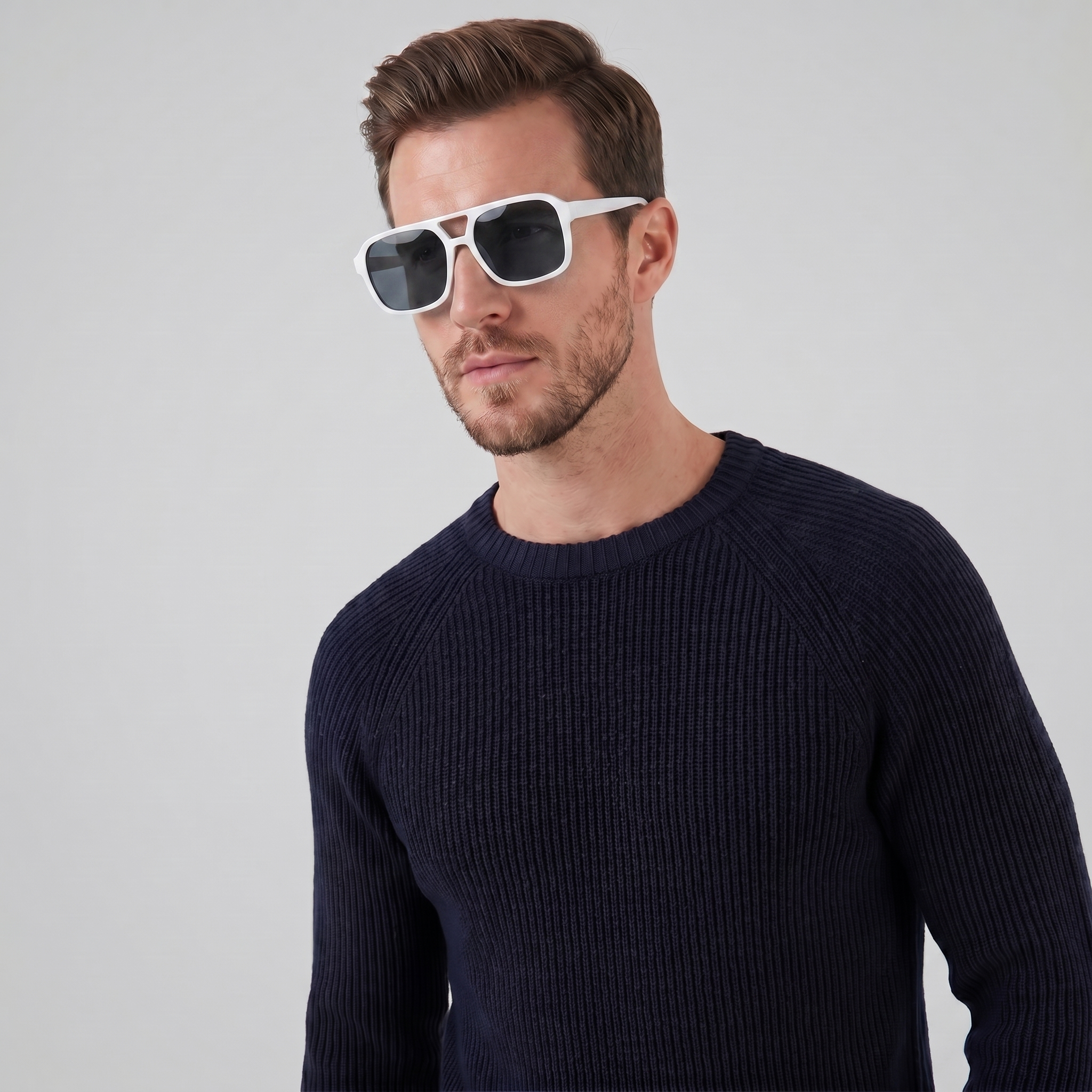Herren Rechteckige Vintage-Sonnenbrille