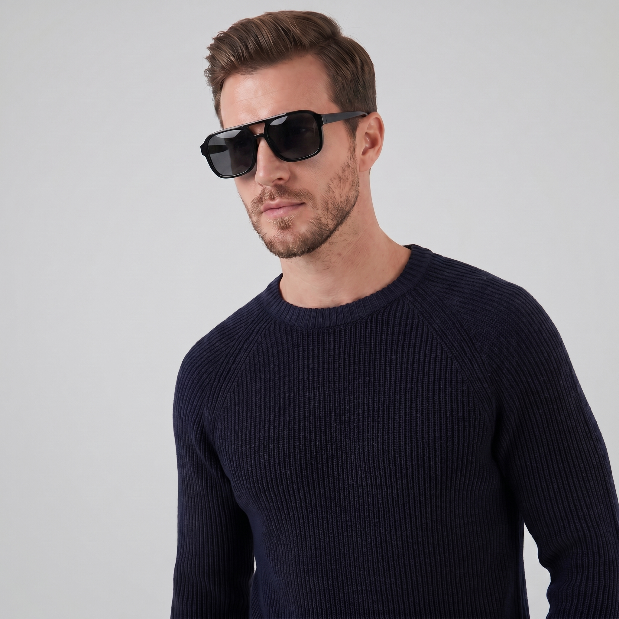 Herren Rechteckige Vintage-Sonnenbrille