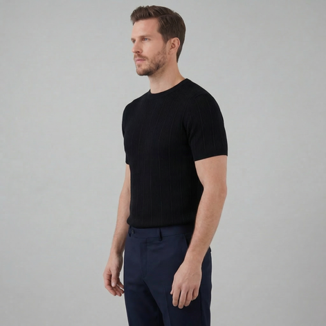 Herren Rippstrick T-Shirt