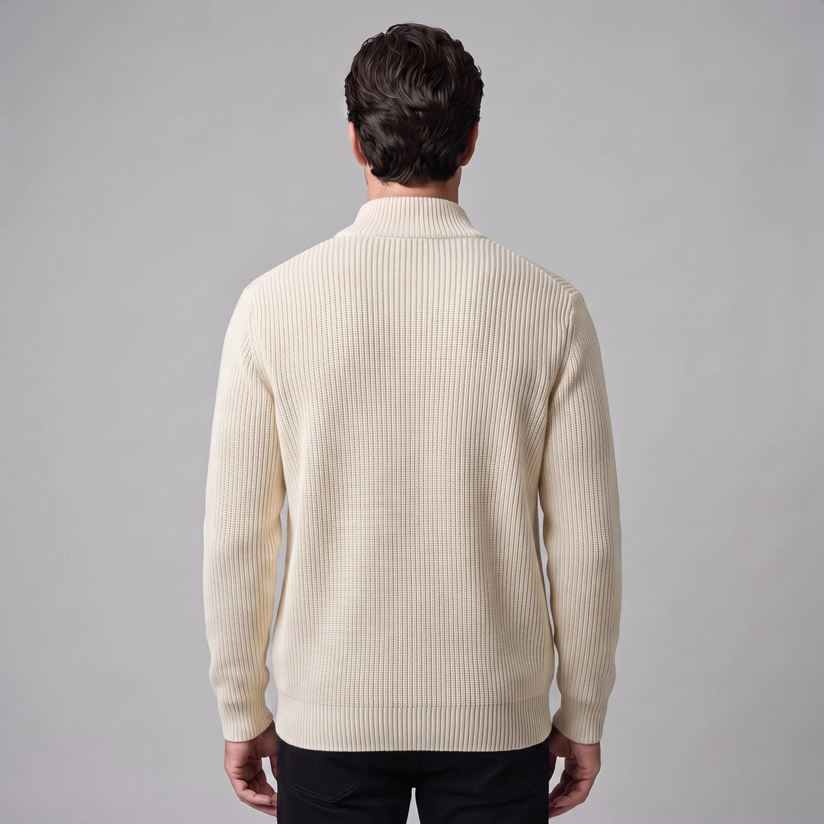 Herren Rippstrickjacke mit Reißverschluss für kühle Tage