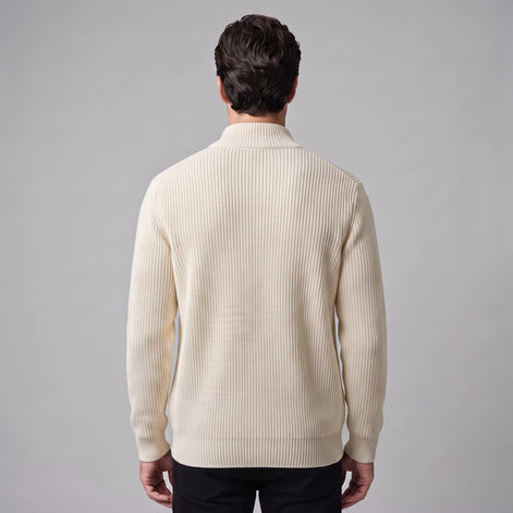Herren Rippstrickjacke mit Reißverschluss für kühle Tage
