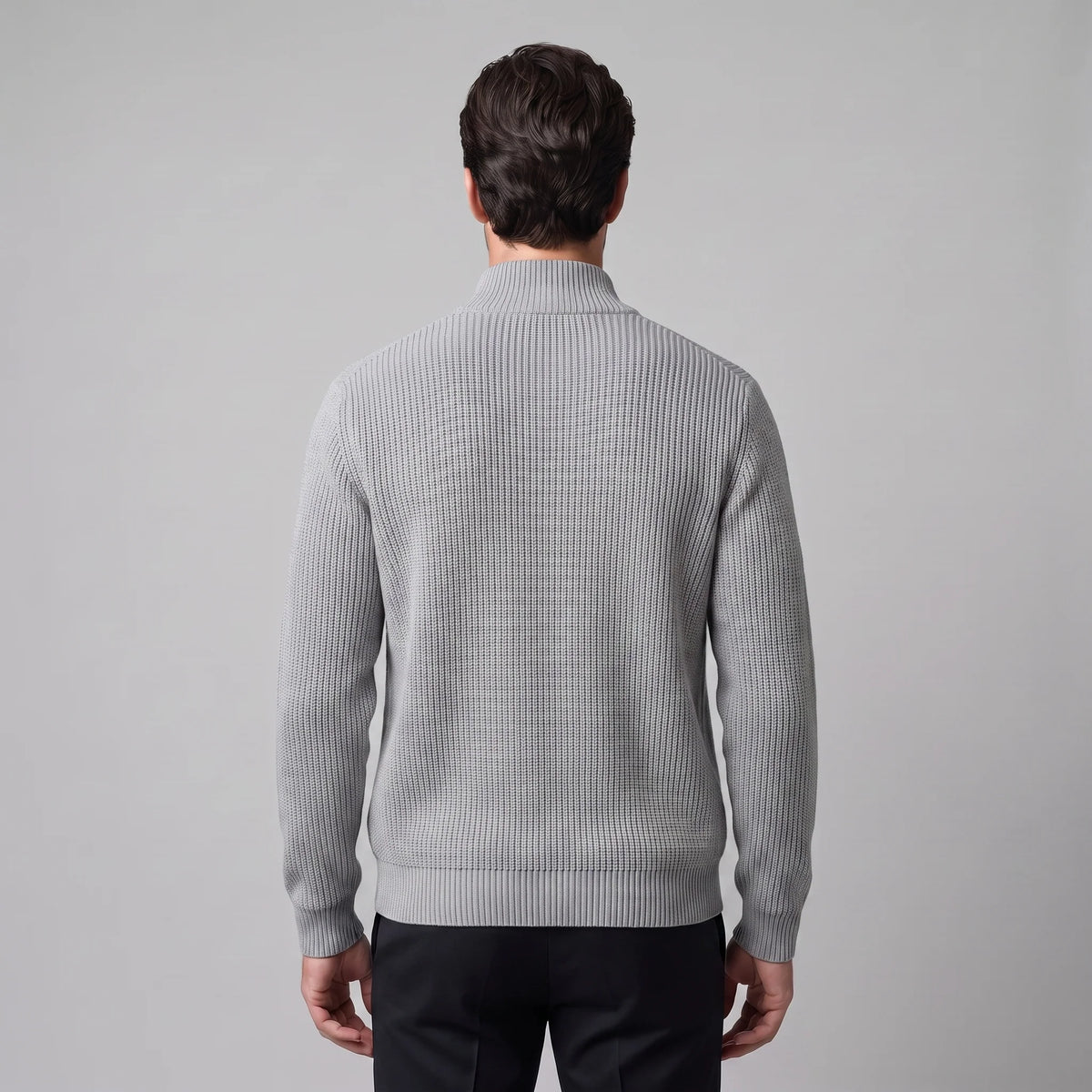 Herren Rippstrickjacke mit Reißverschluss für kühle Tage