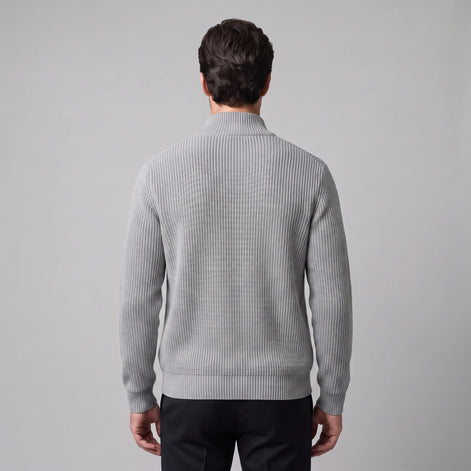 Herren Rippstrickjacke mit Reißverschluss für kühle Tage
