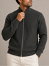Herren Rippstrickjacke mit Reißverschluss und Stehkragen