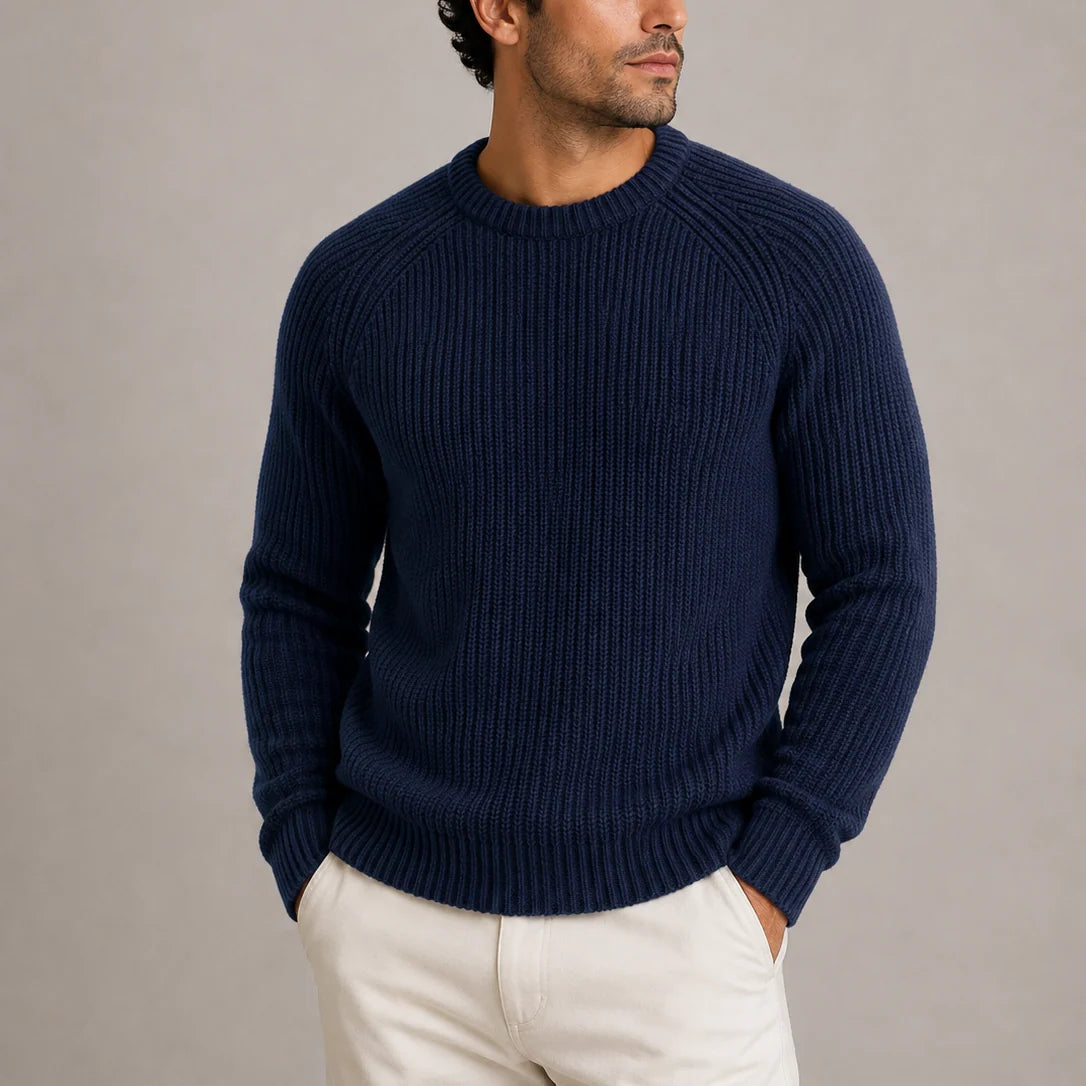 Herren Rippstrickpullover im Fischerstil