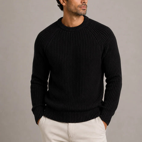 Herren Rippstrickpullover im Fischerstil